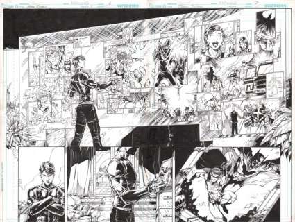 Teen Titans #1 Original Art Brett Booth Double Page Splash