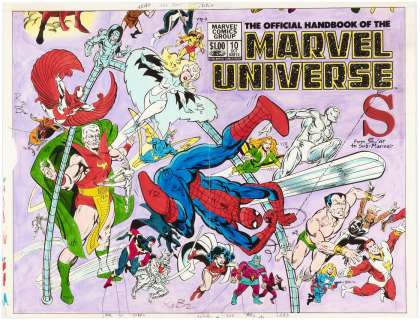 THE OFFICIAL HANDBOOK OF THE MARVEL UNIVERSE (S) #10 - REGULAR COVER & INTERIOR PAGES COLOR GUIDES LOT (ANDY YANCHUS COLORIST). | Hake’s