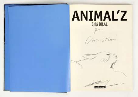 Bilal Enki Animal... | BILAL Enki Animal Z Dédicace représentant une panthère... | Vermot et Associés