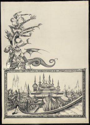 Philippe Druillet - Philippe DRUILLET – Planche originale du portfolio de La saga d’Elric le Nécromancien – P 35