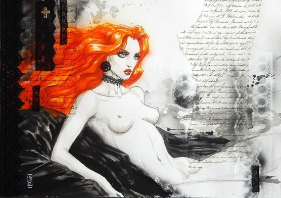 Olivier Ledroit | Femme rousse allongée | 2DGalleries
