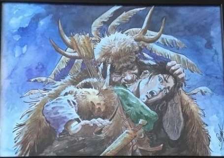 Thorgal - L’embuscade - Dessin original en couleurs -  (2016) | Catawiki