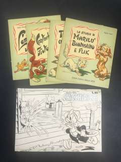 Sandro Angiolini - 1x Copertina originale ChicchirichÃ¬ + 4x volumetti - EO | Catawiki