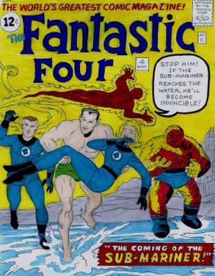 FANTASTIC FOUR # 4 COVER RECREATION 1ST SA SUB-MARINER ORIGINAL COMIC COLOR ART | eBay US (Buy It Now)