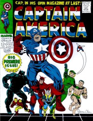 CAPTAIN AMERICA # 100 COVER RECREATION 1ST ISSUE ORIGINAL COLOR ART ON CARDSTOCK | eBay US (Buy It Now)