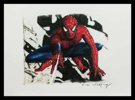 Emma Wildfang - SPIDER MAN - Page volante - Aquarelle- Aquarelle- Aquarelles/Pastels sur 250g de papier sans acide - (2019) | Catawiki