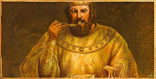 KINUKO Y. CRAFT (1940- ) "Midas lifted a spoonful of porridge to his mouth" and "What’s Wrong, Father?" | Swann Galleries