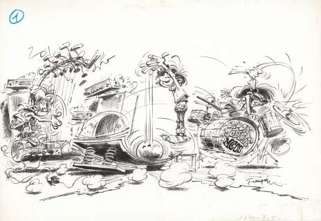 André Franquin (1924-1997) | Gaston Lagaffe - Moon Module Mecs | Huberty Breyne