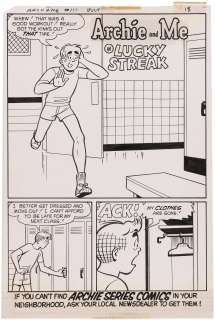 ARCHIE AND ME #111 COMIC BOOK STORY ORIGINAL ART BY HARRY LUCEY. | Hake’s