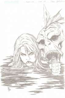 Adriano Batista - jungle girl season 2 #4 cover - head on a stake - 2009 signed