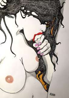 Roxana - illustraz. originale " Kiss " - Page volante - (2015) | Catawiki