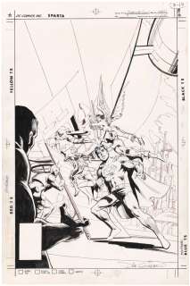 SECRETS OF THE LEGION OF SUPER-HEROES #3 COMIC BOOK COVER ORIGINAL ART BY DICK GIORDANO.