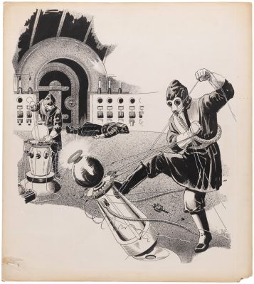 FAMOUS FANTASTIC MYSTERIES SEPT. 1942 PULP MAGAZINE ORIGINAL ART BY FRANK R. PAUL. | Hake’s