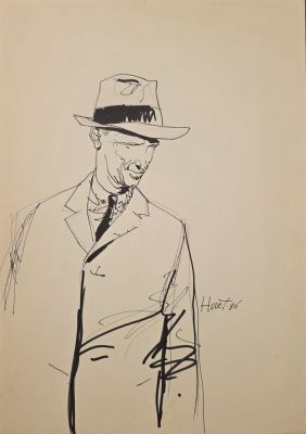 Hulet , Daniel - illustration originale pour un cahier de croquis | Galerie des bulles