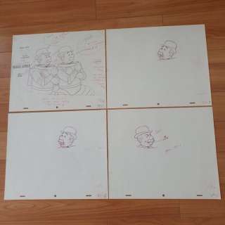 Tintin - 4x Croquis préparatoire pour film d’animation - On a marché sur la lune - (années 60) | Catawiki