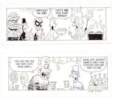 Scott Nickel - Eek! Comic Strip Original Art Group of 2 (c. 2017).