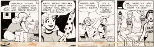 Bob Montana | Archie Daily Comic Strip Original Art dated 8-7-53 (McClure, 1953).... | Heritage