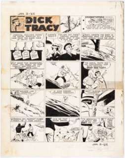 Chester Gould | Dick Tracy Sunday Comic Strip Original Art dated 1-3-1965 (Chicago Tribune, 1965).... | Heritage