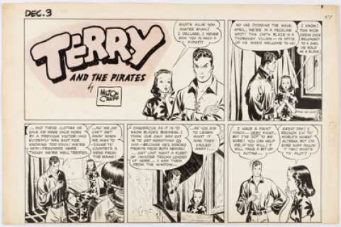 Caniff, Milton | Milton Caniff Terry and the Pirates Partial Sunday Comic Strip Original Art dated 12-3-39 (Chicago Tribune, 1939).... | Heritage