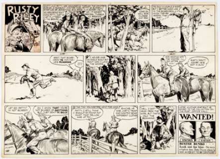 Godwin, Frank | Frank Godwin Rusty Riley Sunday Comic Strip Original Art dated 5-27-1956 (King Features Syndicate, 1956).... | Heritage