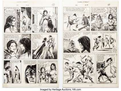 Alcala, Alfredo | Alfredo Alcala Savage Sword of Conan #80 Partial Story Pages Original Art Group of 10 (Marvel, 1982).... (Total: 10 Original Art) | Heritage