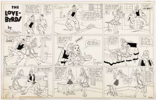 Robinson, Paul - Paul Robinson The Love-Byrds Sunday Comic Strip Original Art dated 10-20-40 (King Features Syndicate, 1940). ...