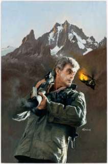 Lesser, Ron | Ron Lesser Jihad (SOBs #12) Paperback Cover Original Art (Gold Eagle, 1986).... | Heritage