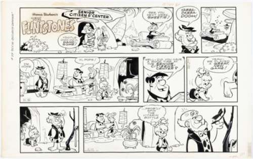 Hazelton, Gene | Gene Hazelton The Flintstones Sunday Comic Strip Original Art dated 11/5/72 (McNaught Syndicate, 1972). ... | Heritage