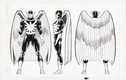 Pollard, Keith - Keith Pollard and Joe Rubinstein Official Handbook of the Marvel Universe Master Edition #8 Nighthawk Illustration...