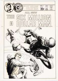 Sparling, Jack | Jack Sparling The Six Million Dollar Man #5 Cover Original Art (Charlton, 1977).... | Heritage