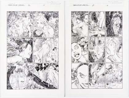 Peterson, Brandon - Brandon Peterson and Richard Bennett Dreams of the Darkchylde #1 Story Pages 5 & 6 Original Art (Darkchylde Entert... (Total: 2 Original Art)