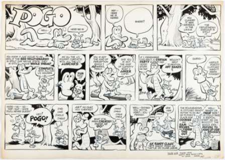 Kelly, Walt | Walt Kelly Pogo Sunday Comic Strip Original Art 10-11-1953 (Post-Hall Syndicate, 1953).... | Heritage