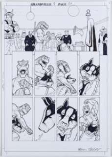 Talbot, Bryan - Bryan Talbot Grandville #5 Force Majeure Story Page 136 Original Art (Dark Horse, 2017). ...