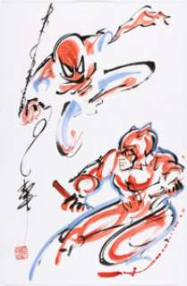 Lee, Andy - Andy Lee - Spider-Man and Daredevil Illustration Original Art (undated)....