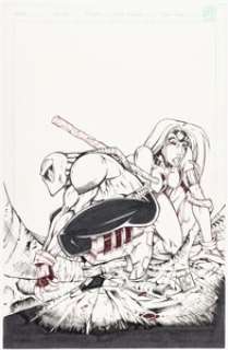 Maus, Bill - Bill Maus Zen Intergalactic Ninja and Nira X Illustration Original Art (Entity, c. 1990s)....