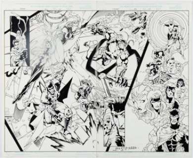 Joe St. Pierre And Eric Cannon | Gambit #20 Double Page Spread 16-17 Original Art (Marvel, 2000).... | Heritage