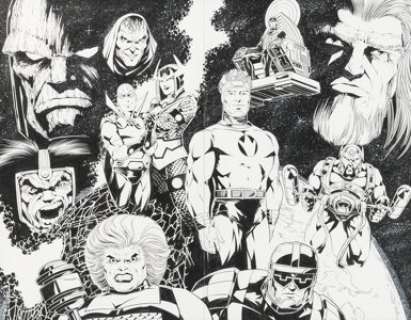 Jim Calafiore and Mark McKenna - Countdown #45 Double Splash Page 6-7 Original Art (DC, 2007)....