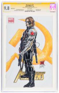 Anthony Castrillo - The Avengers #1 Sketch Cover - Signature Series Original Art (Marvel, 2010) CGC NM/MT 9.8 White pages.