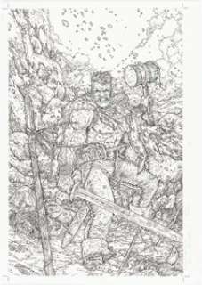 Juan José Ryp - Warren Ellis‘ Wolfskin #3 Cover Original Art (Avatar Press, 2007).