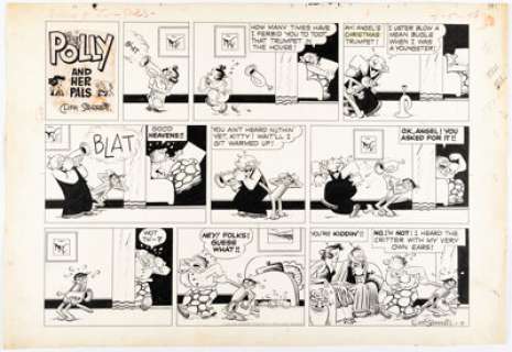 Cliff Sterrett | Polly and Her Pals Sunday Comic Strip Original Art dated 1-5-58 (King Features Syndicate, 1958). | Heritage