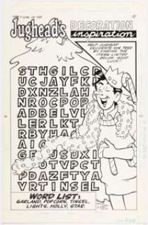 Regina Curro and Gary Fields - Archie Giant Series Magazine #630 Jughead Activity Page Illustration Original Art (Archie, 1992).