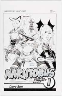 Dave Sim | Cerebus In Hell #84 "Narutobus #1" Cover Original Art (Aardvark-Vanaheim, 2024). | Heritage