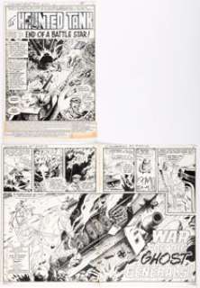 Dick Ayers and Sam Glanzman G.I. Combat #234 The Haunted Tank Story Pages 1-3 Original Art Group of 2 (DC, 1981). (Total: 2 Original Art) | Heritage
