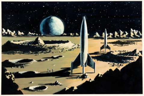 American Artist - Outer Space Preliminary Painting Illustration Original Art (c. 1950s). | Heritage