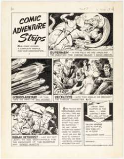 Dick Sprang (attributed "Comic Adventure Strips" Advertisement Illustration Original Art (Fallon-Sprang, c. 1940s). | Heritage