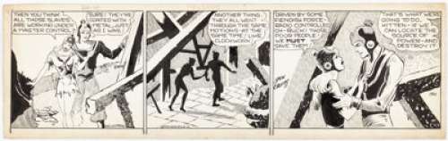 Dick Calkins Buck Rogers #150 Daily Comic Strip Original Art dated 12-18-43 (John F. Dille Co., 1943).