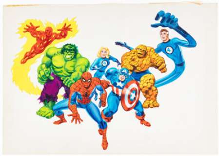 Marvel Artist - Ideals Marvel Reprints Back Cover Illustration Original Art (Ideal Publ. Corps., 1981). | Heritage