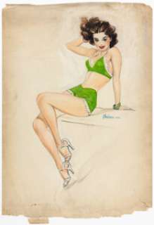 Raeburn Van Buren "Becky Groggins" Illustration Original Art (United Feature Syndicate, 1944).