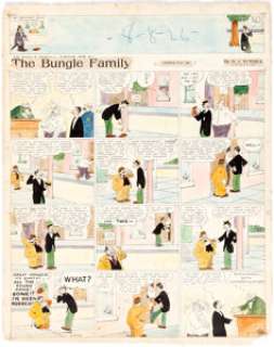 Harry J. Tuthill The Bungle Family Sunday Comic Strip Hand-Colored Original Art dated 8-8-26 (McNaught Syndicate, 1926).