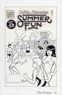 Dan DeCarlo and Alison Flood Betty and Veronica Summer Fun #4 Cover Original Art (Archie, 1997).